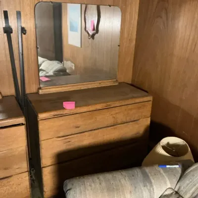 Wooden Dresser With Mirror