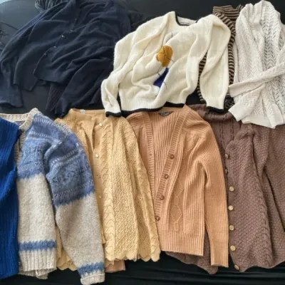 Lot Of 1980s Neutral Colored Cardigans and Sweaters