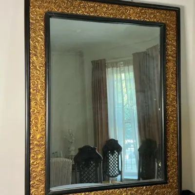 Black And Gold Toned Gilded Mirror