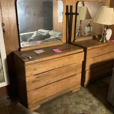 Wooden Dresser With Mirror