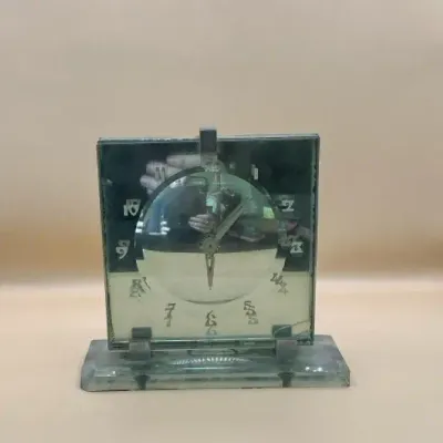 Vintage Glass Mirrored Desk Clock