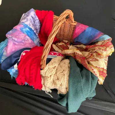 Basket Of Misc. Scarves