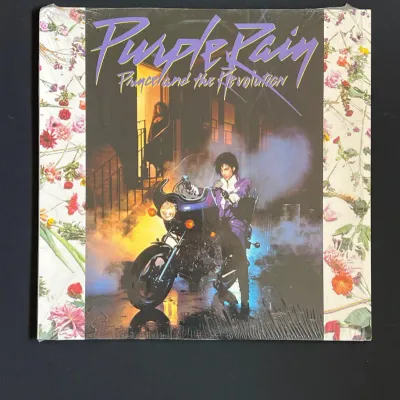 Prince Purple Rain 1984 Vinyl LP with Floral Sleeve