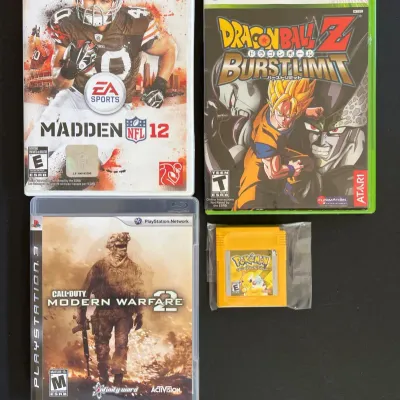 4-Game Bundle: MW2, Dragon Ball Z, Pokémon Yellow & Madden NFL 12