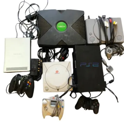 4 Vintage Game Consoles & XBOX 360 HD DVD Player