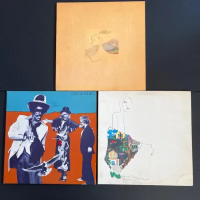 Three Joni Mitchell 1970s Vinyl Album Covers