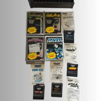 ColecoVision 9-Game Video Game Cartridge Set & Rack
