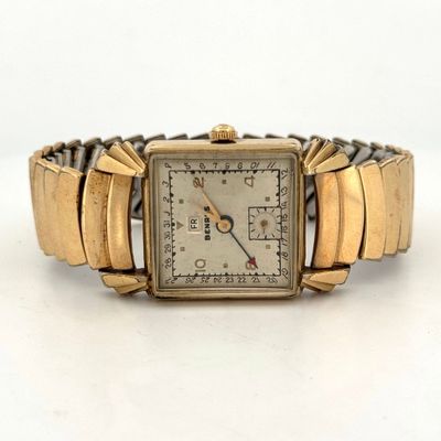 Vintage Benrus 10k Rolled Gold Plate Day Date Wristwatch