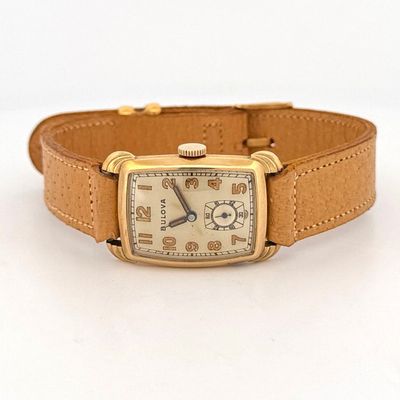 Vintage Bulova Rolled Gold Tank Wristwatch