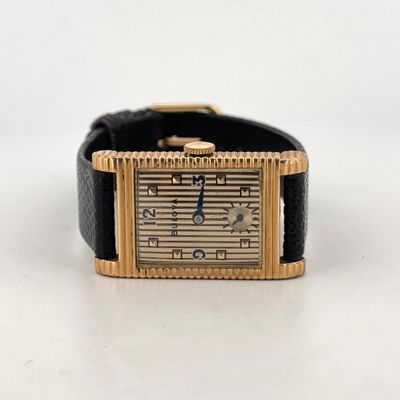 Bulova Rectangular Golf Filled Art Deco Wristwatch