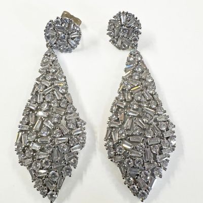 Ross-Simons Sterling Silver CZ Dangle Earrings