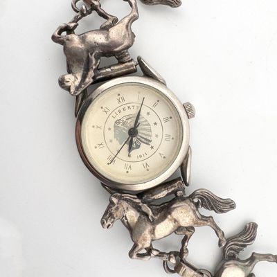 Vintage Liberty Quartz Watch with Horse Link Bracelet