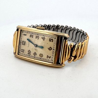 Elgin Men's Rectangular Wristwatch with Stretch Band