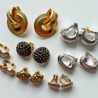 Seven Pairs of Clip-on Earrings