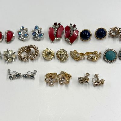 13 Pairs of Vintage Costume Earrings