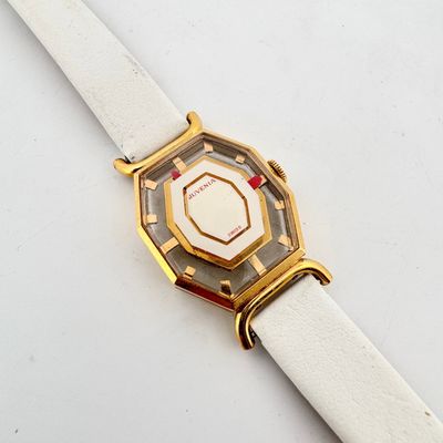 Vintage JUVENIA Swiss Octagonal Gold-Tone Ladies Watch