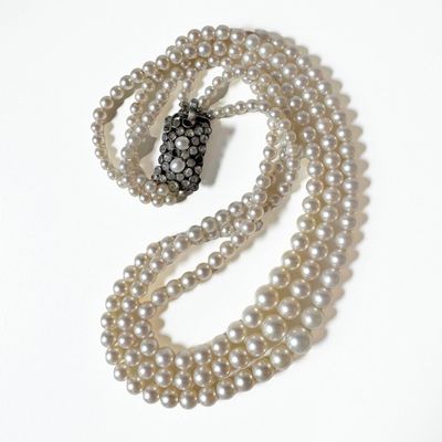 Antique Triple Strand Pearl Necklace