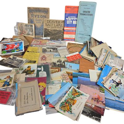 Sale Photo Thumbnail #117: An Assortment of Vintage Ephemera, Regional Maps, and Postcards