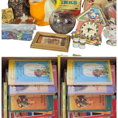 Sale Photo Thumbnail #823: Collection of Vintage Home Decor and Childrens Books Including a Mapsa Musical Stein and Dresden Art Porcelain Figurine
