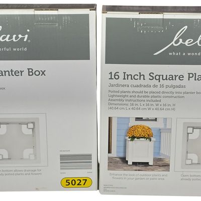 Sale Photo Thumbnail #824: A Pair of Belavi 16-Inch Square Planter Boxes