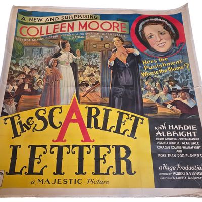 Sale Photo Thumbnail #862: Original 1934 The Scarlet Letter 6-Sheet Movie Poster Starring Colleen Moore