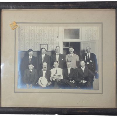 Sale Photo Thumbnail #762: Riddle and Price Silver Gelatin Photograph of a Marysville Ohio Group with Law Enforcement Officer