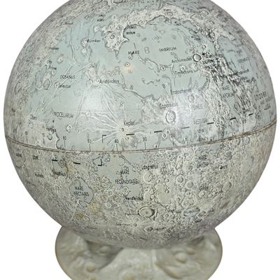 Sale Photo Thumbnail #386: Replogle 6-Inch Lunar Moon Globe with Manned Landing Sites and Textured Plastic Base