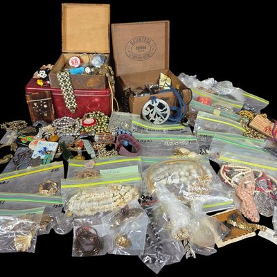 Sale Photo Thumbnail #104: A Collection of Vintage Costume Jewelry and Accessories Including Trifari, Napier, Marvella, and Monet