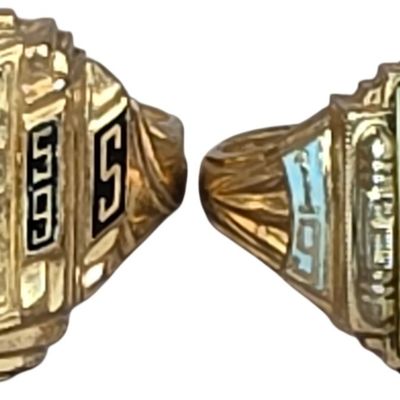 Sale Photo Thumbnail #222: A Pair of 10 Karat Yellow Gold Herff Jones and Jostens High School Class Rings