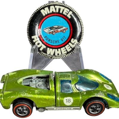 Sale Photo Thumbnail #265: Mattel Hot Wheels Redline Porsche 917 and Matching Collector Button