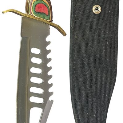 Sale Photo Thumbnail #847: Frost Cutlery Jim Frost Signature Surgical Steel Survival Bowie Knife with Sheath
