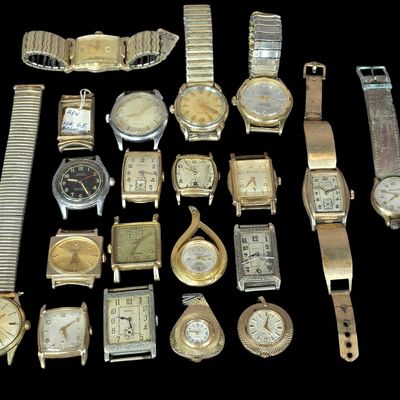 Sale Photo Thumbnail #95: A Collection of Vintage Wristwatches and Pendant Watches Including Bulova, Hamilton, and Wittnauer
