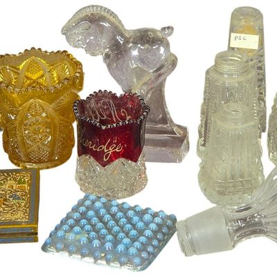 Sale Photo Thumbnail #421: An Assortment of Decorative Glassware and a Volupté Enameled Metal Compact