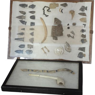 Sale Photo Thumbnail #168: A Collection of Native American Lithic Artifacts, Organic Remains, and European Trade Goods