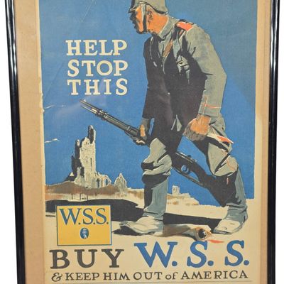 Sale Photo Thumbnail #607: World War I Era Paper War Savings Stamps Propaganda Poster by Adolph Treidler