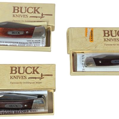 Sale Photo Thumbnail #153: Three Buck 700 Series Pocket Knives in Original Boxes