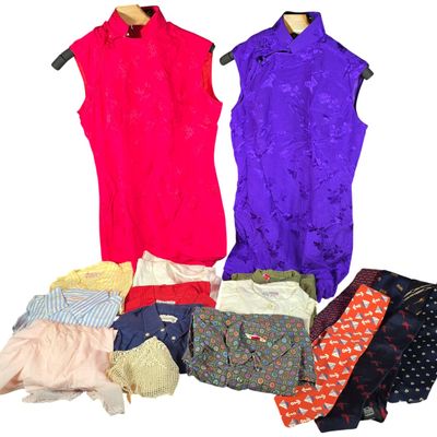 Sale Photo Thumbnail #408: A Collection of Vintage King So Tailor Hong Kong Dresses, Designer Neckties, and Button-Down Shirts
