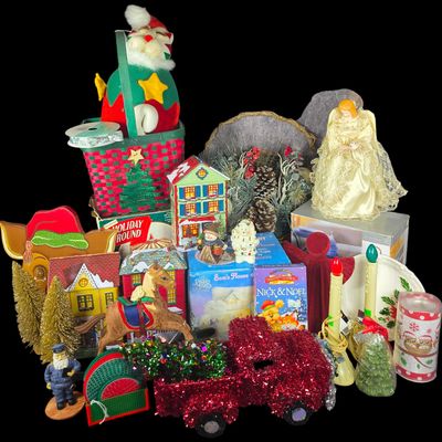Sale Photo Thumbnail #801: A Collection of Christmas Decorations and Collectibles Including Mr. Christmas and Enesco Items