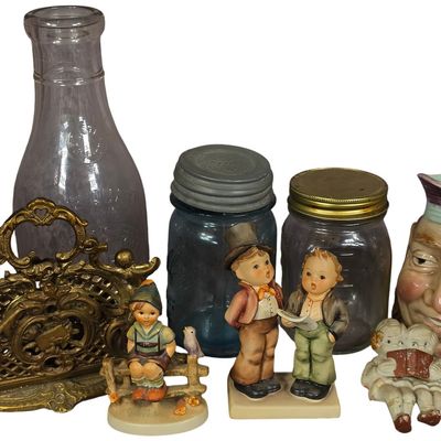 Sale Photo Thumbnail #511: Eight Antique and Vintage Glass, Ceramic, and Metal Collectibles