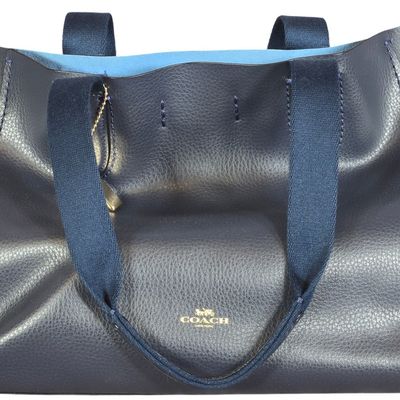 Sale Photo Thumbnail #44: Coach Derby Tote Navy Blue Pebbled Leather Shoulder Bag