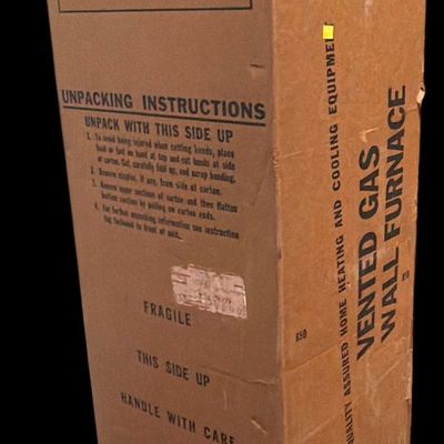 Sale Photo Thumbnail #874: A Vintage Sears Vented Gas Wall Furnace in Original Shipping Carton