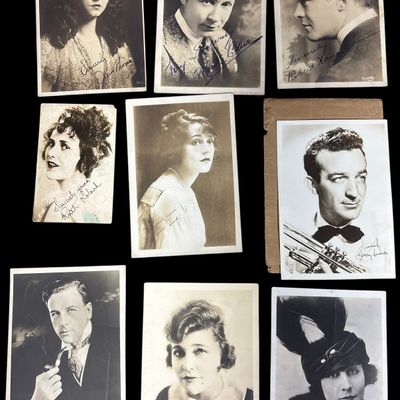 Sale Photo Thumbnail #708: A Collection of Eight Autographed Type I Press Photos and One Harry James Promotional Photo with Envelope