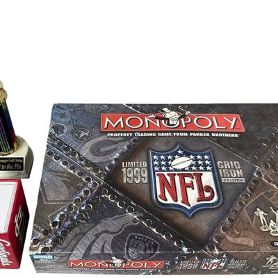 Sale Photo Thumbnail #74: CONTENTS LOT: Sports Memorabilia featuring 1999 NFL Monopoly and St. Louis Cardinals Notepad