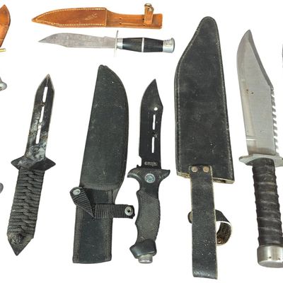 Sale Photo Thumbnail #138: A Collection of Fixed Blade Hunting, Survival, and Decorative Knives