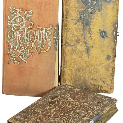 Sale Photo Thumbnail #767: Three Victorian Era Photo Albums Containing Cabinet Cards and Tintypes