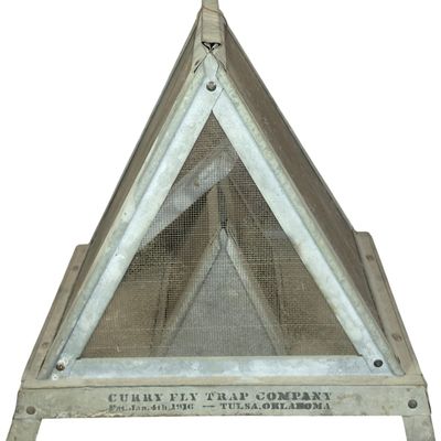 Sale Photo Thumbnail #789: Curry Fly Trap Company Galvanized Metal and Wire Mesh Fly Trap