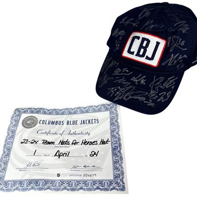 Sale Photo Thumbnail #61: 2023-2024 Columbus Blue Jackets Team Signed Hats For Heroes Cap with Certificate of Authenticity