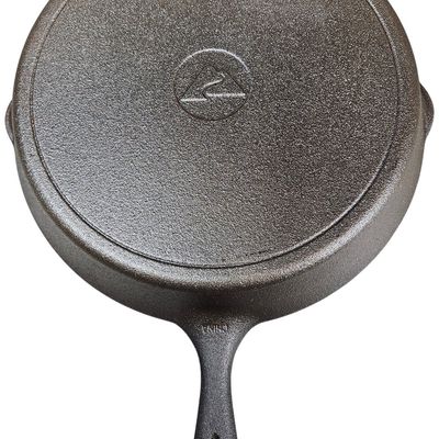Sale Photo Thumbnail #542: Large Cast Iron Skillet with Helper Handle and Pour Spouts