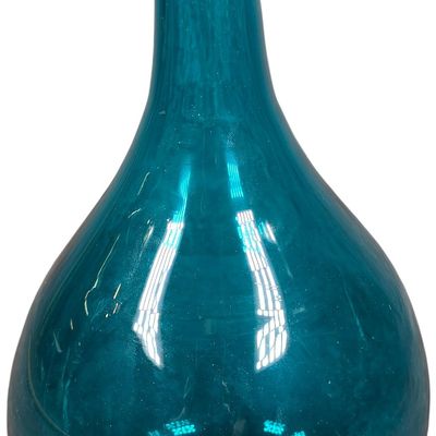 Sale Photo Thumbnail #480: A Susan Scheinman Teal Hand Blown Studio Art Glass Vase
