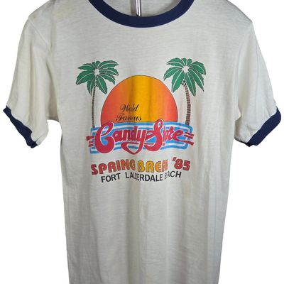 Sale Photo Thumbnail #28: 1980s Vintage Ringer T-Shirt Candy Store Spring Break 1985 Fort Lauderdale
